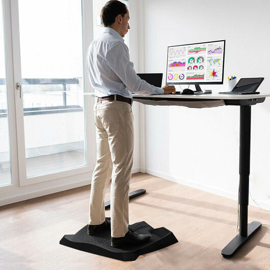 Portable Anti-Fatigue Standing Mat with Massage Points and Diverse Terrain-Black-1