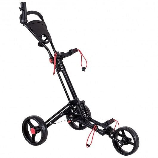 Foldable 3 Wheel Golf Pull Push Cart Trolley-2
