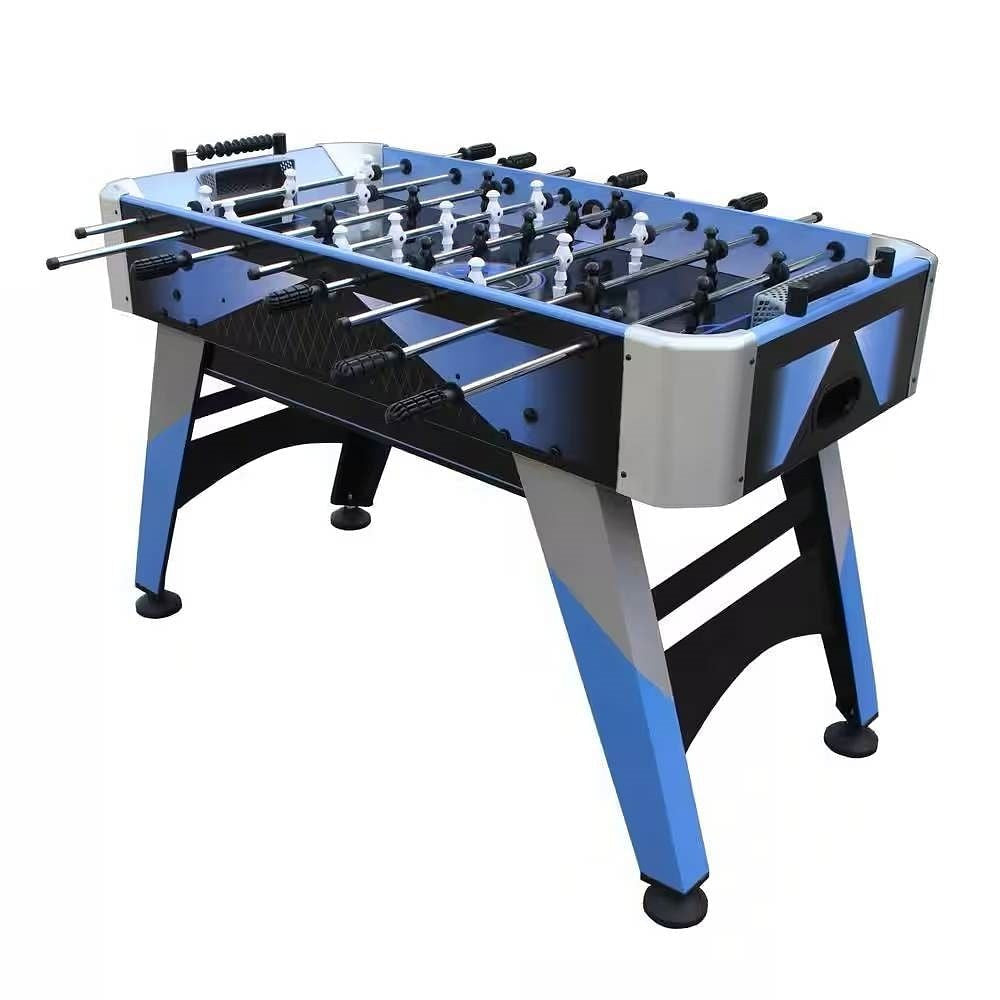Blue Grey Black 4-foot Foosball Table with Abacus Scorers and 2 Balls-2
